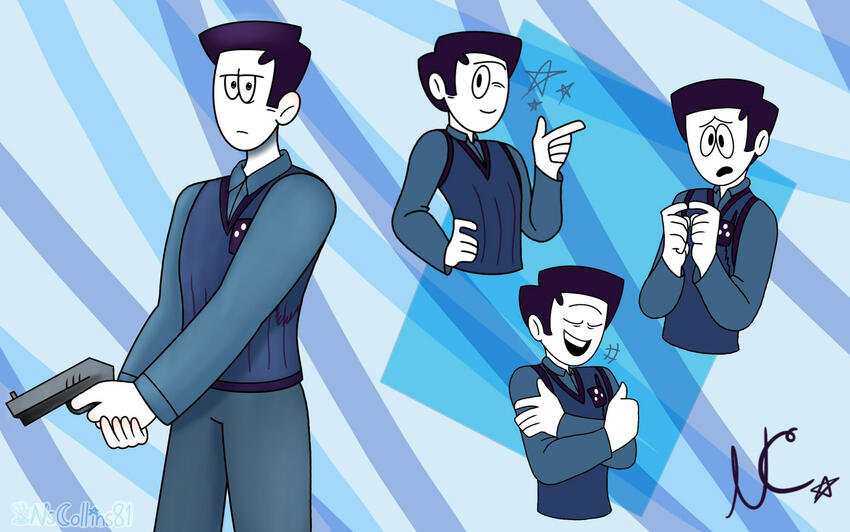 He's a police officer in SrPelo's spooky month. (also he's cute & handsome )